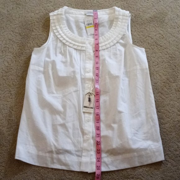 VAN HEUSEN SLEEVELESS 100% COTTON BLOUSE (DISCOUNT SHIPPING!) - Picture 9 of 11